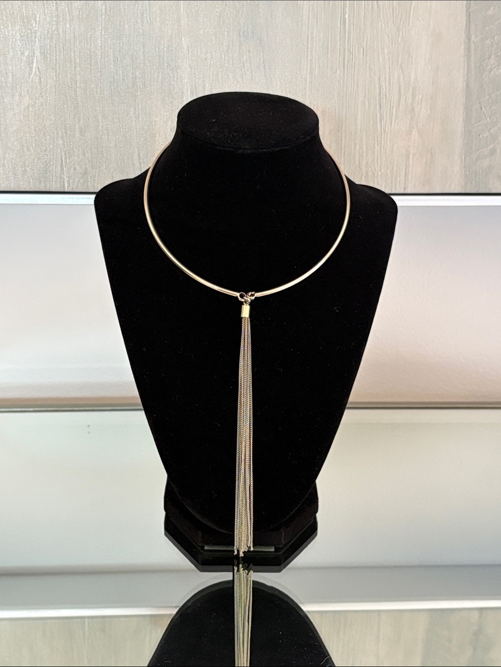 Banana Republic Gold Collar Necklace with Long Tassel